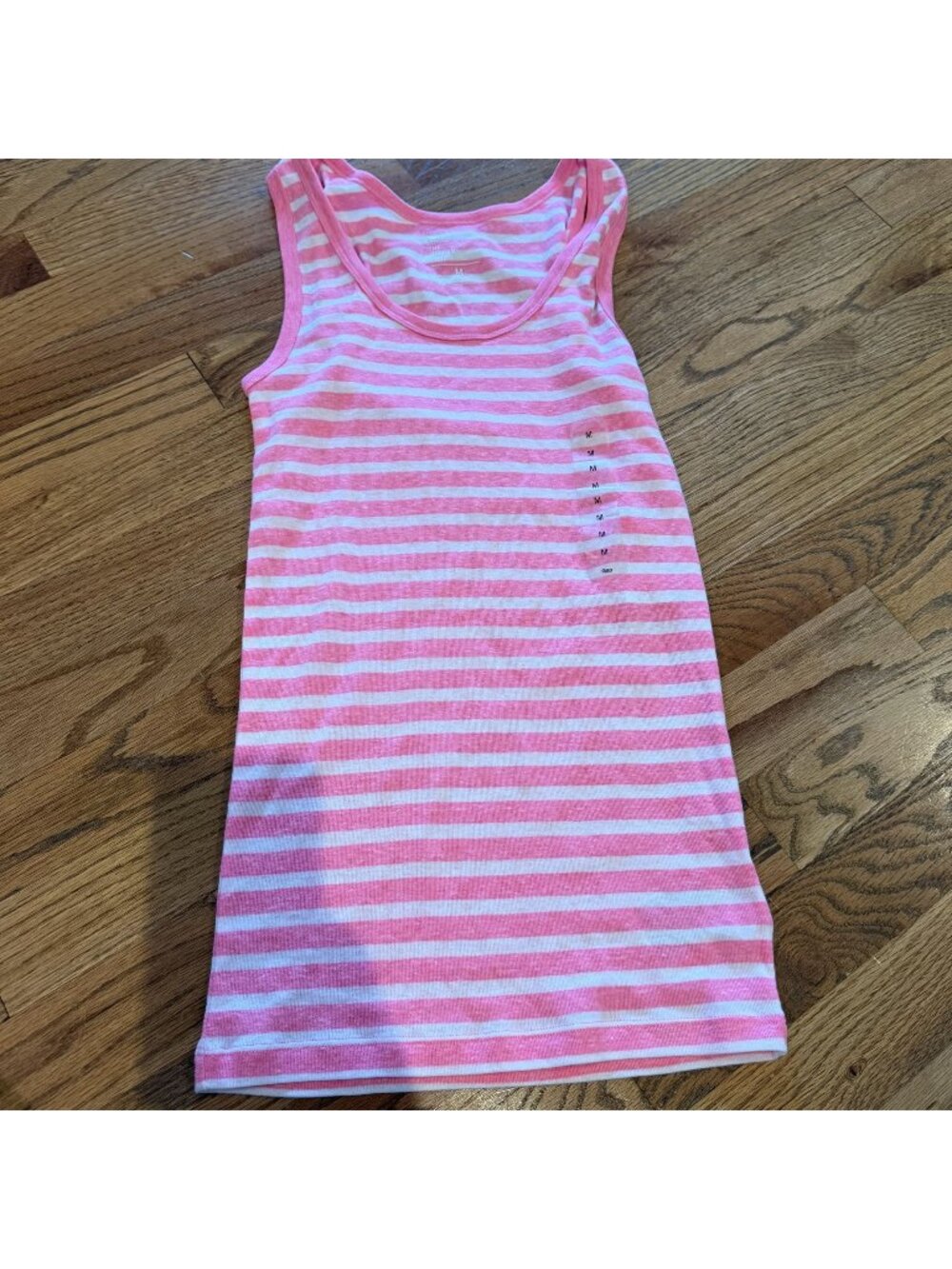 OLD NAVY WOMENS M PINK WHITE STRIPED TANK TOP SHIRT NEW